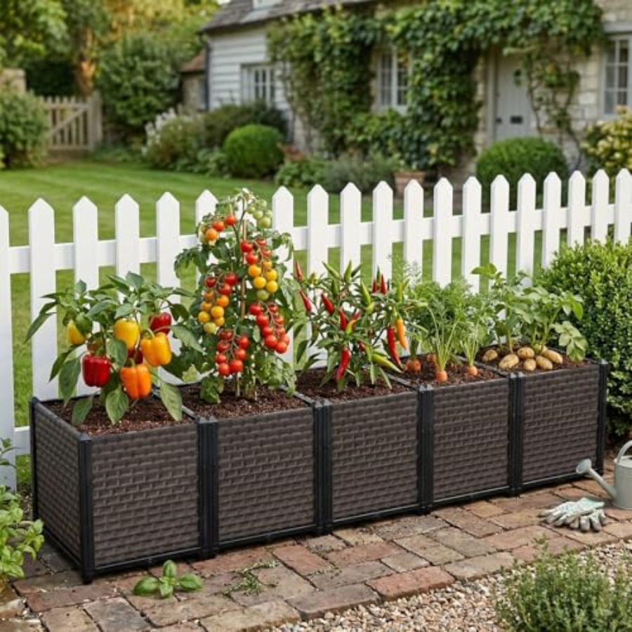 Self-Watering Planter - Kotak Penanam Tanaman Persegi Panjang untuk
