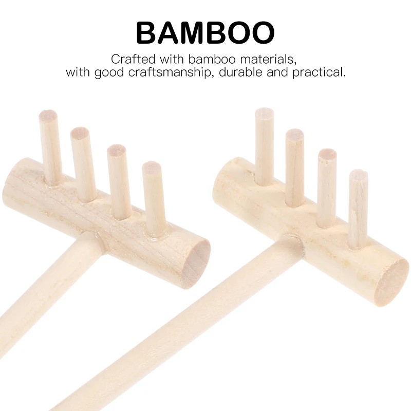 Zen Gardening Tools - 6 Buah Set Garu Bambu Mini