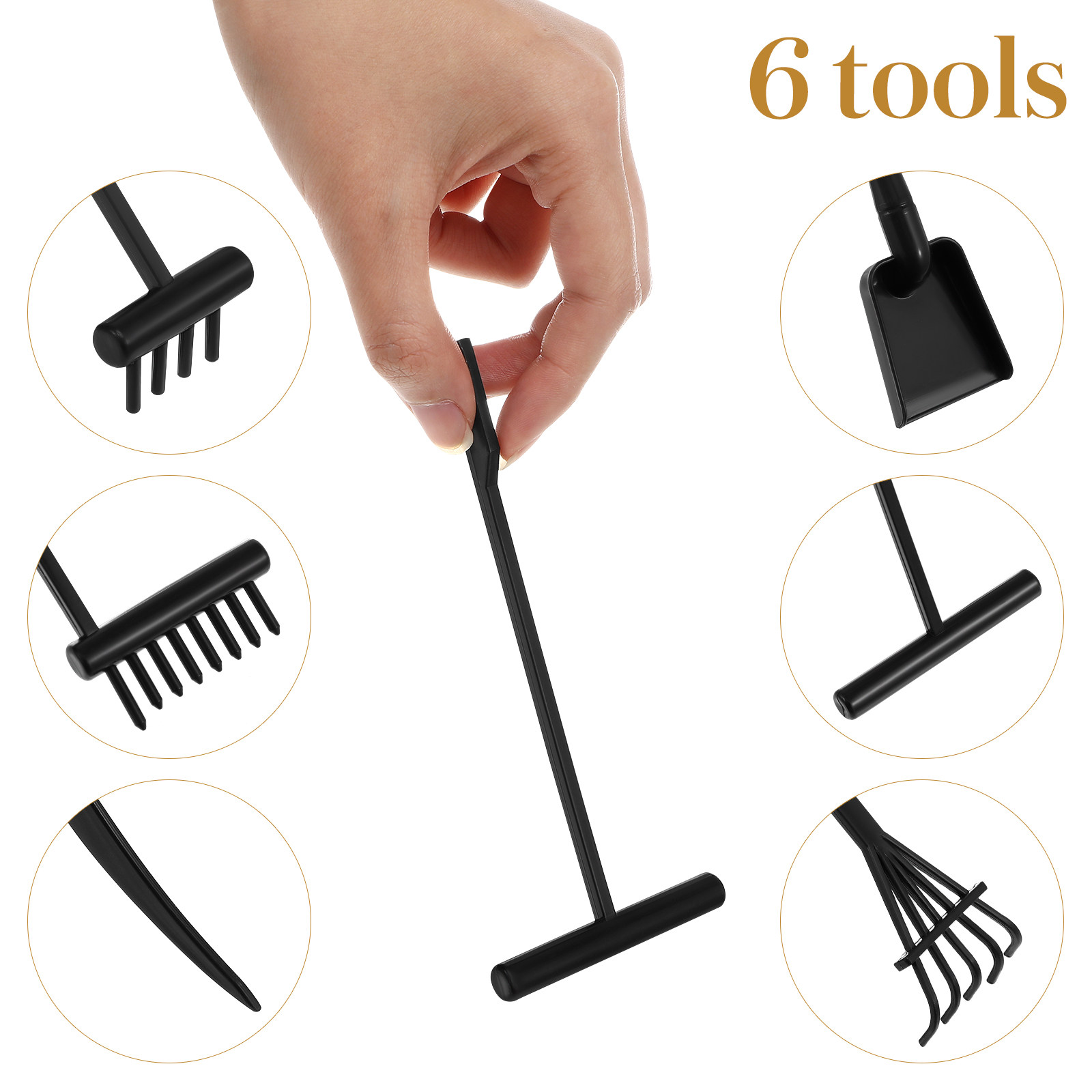 6Pcs Set Garpu Taman Zen Mini  - Zen Gardening Tools ulasan dan harga