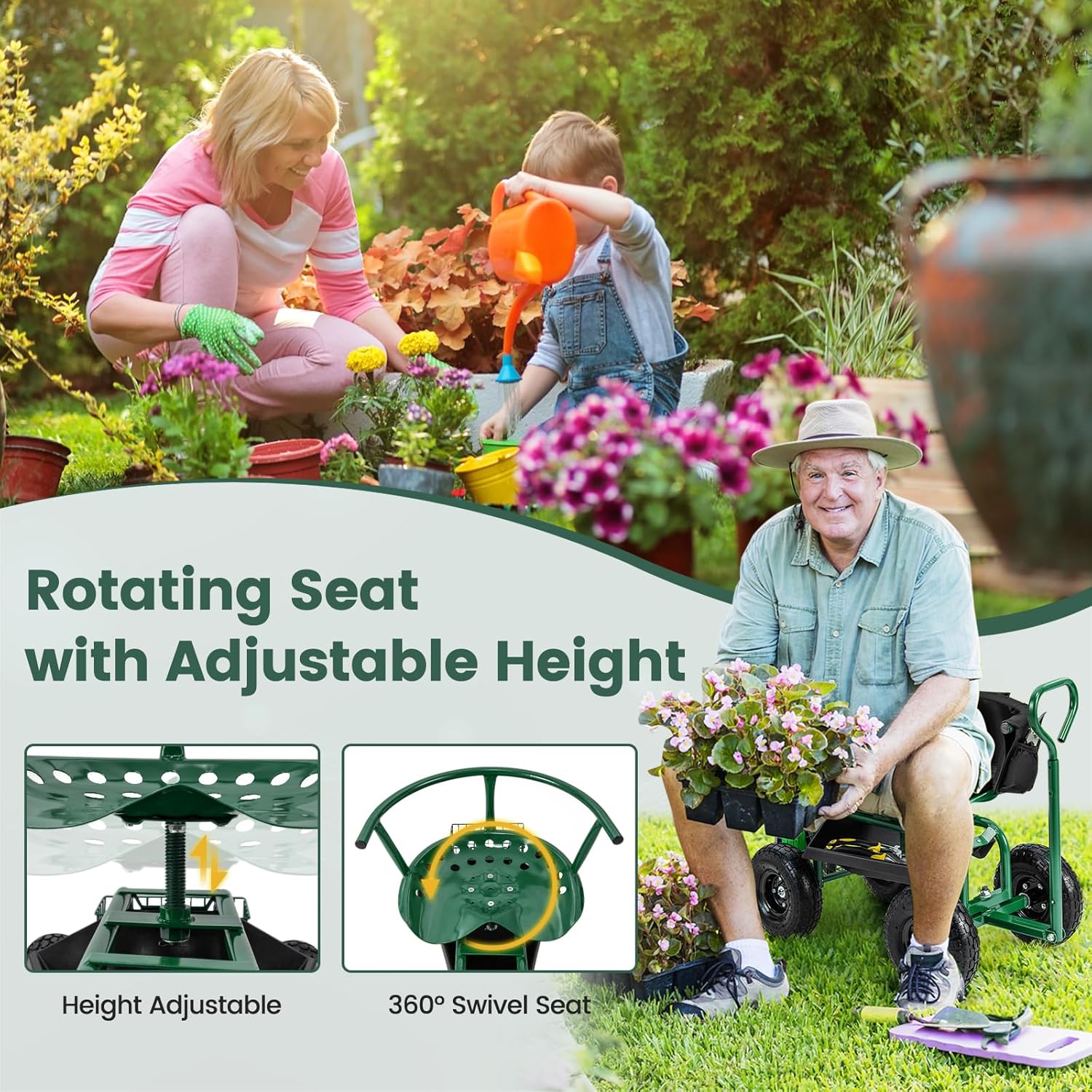Kursi Berkebun Beroda, Dapat D - Gardening Tools For Seniors ulasan dan harga