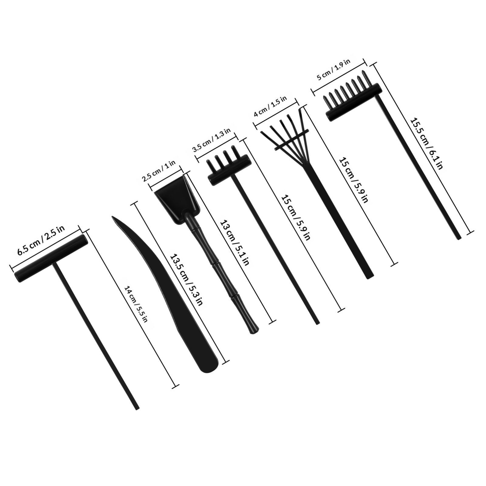 6Pcs Alat Garuk Taman Zen Mini - Zen Gardening Tools ulasan dan harga