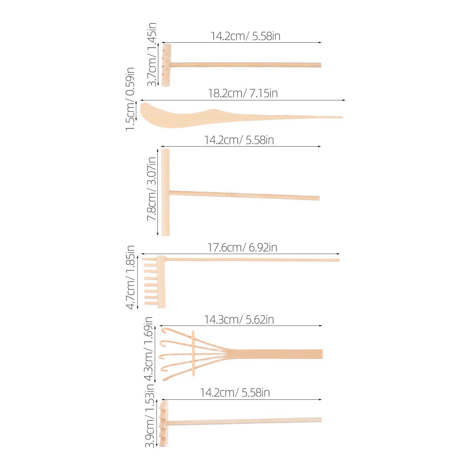 1Set Alat Garuk Taman Zen Mini - Zen Gardening Tools ulasan dan harga