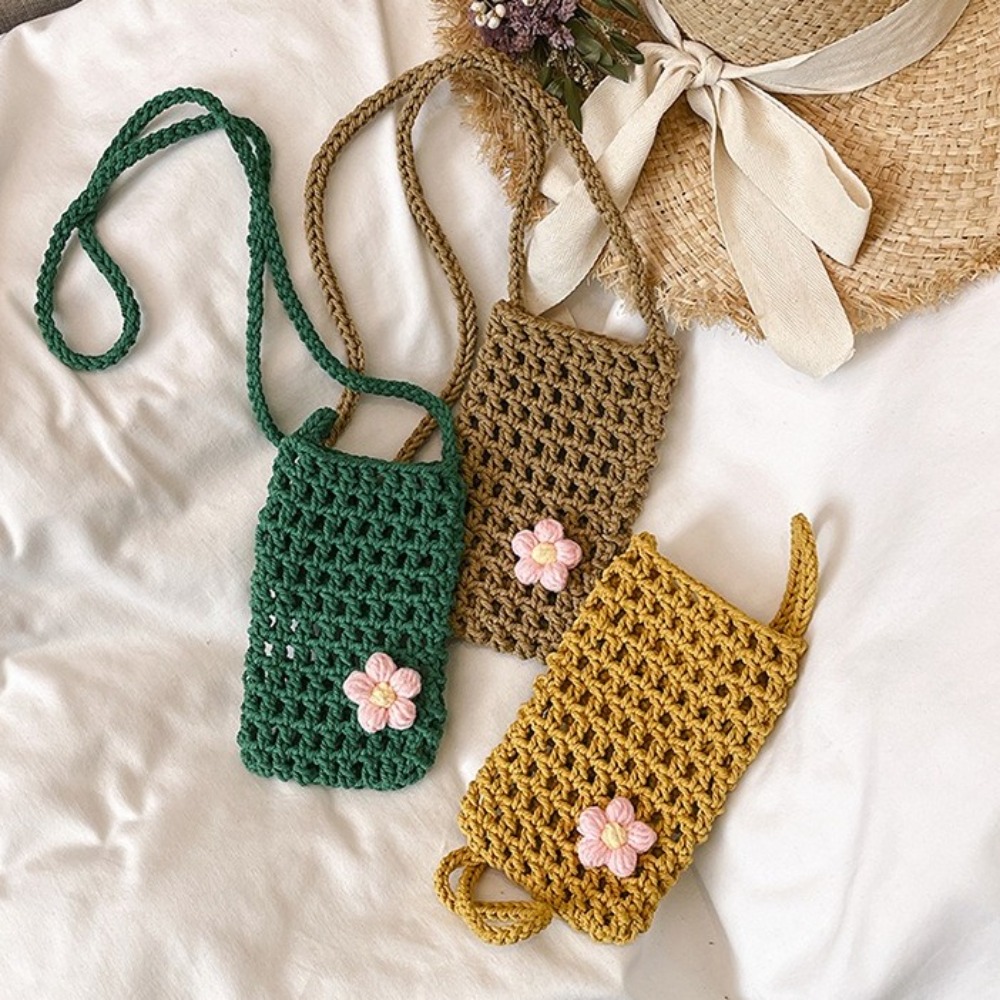 Tas Selempang Rajut Bunga Lucu - Outdoor Planting Bag ulasan dan harga