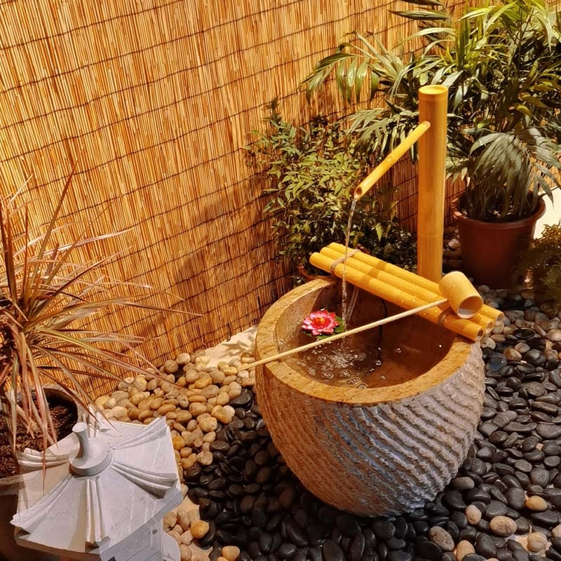 Mangkuk batu Jinglu bambu Jepa - Zen Gardening Tools ulasan dan harga