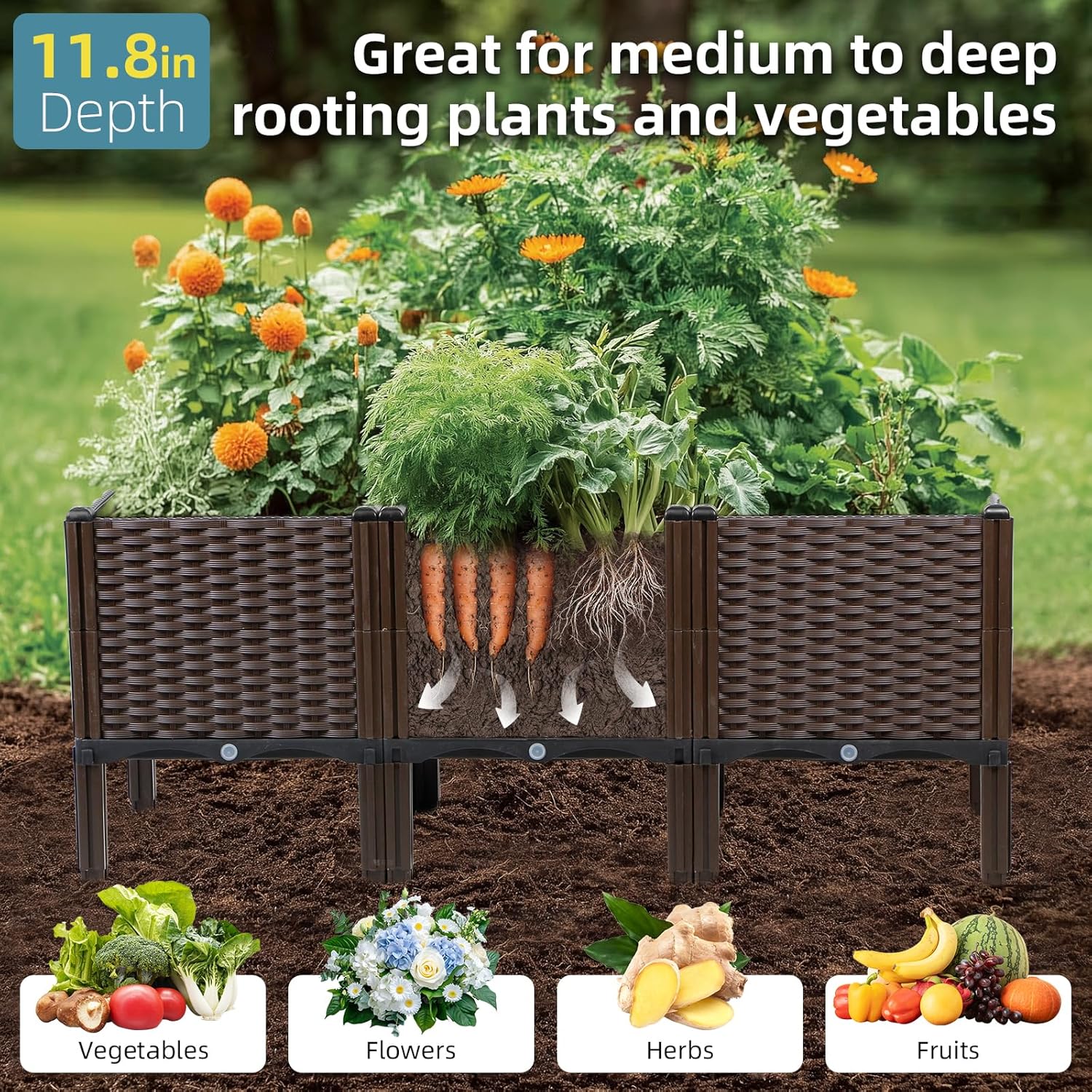 Pot Tanaman Rotan untuk Taman  - Self-Watering Planter ulasan dan harga